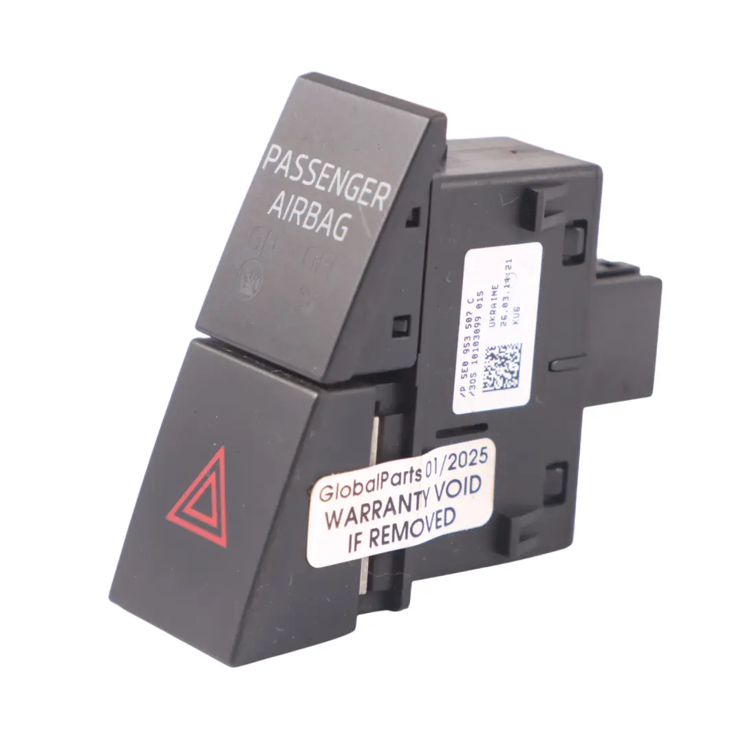 Skoda Octavia 5E Botón del interruptor de emergencia de emergencia - SKU 5E0953507C - Número de pieza 5E0953507C