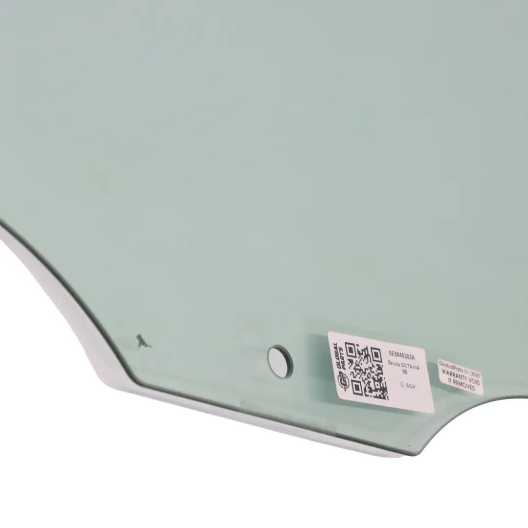 Vetro laterale porta posteriore AS2 Sinistro Skoda Octavia 5E - SKU 5E5845205A - Numero di parte 5E5845205A
