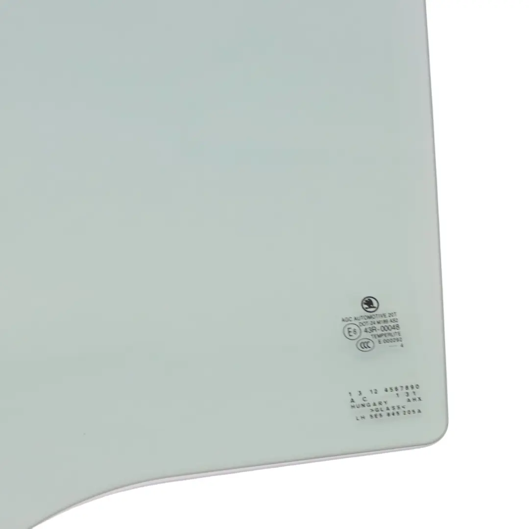 Vetro laterale porta posteriore AS2 Sinistro Skoda Octavia 5E - SKU 5E5845205A - Numero di parte 5E5845205A
