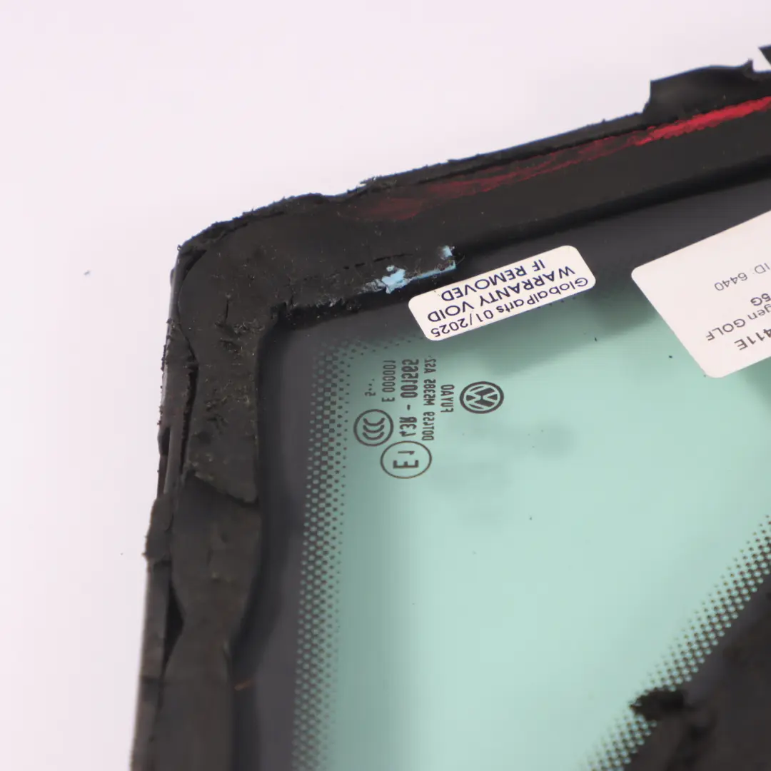 Volkswagen Golf 5G Szyba Drzwi Trójkątna Ćwierć Lewy Przód AS2 - SKU 5G0845411E - Numer Części 5G0845411E