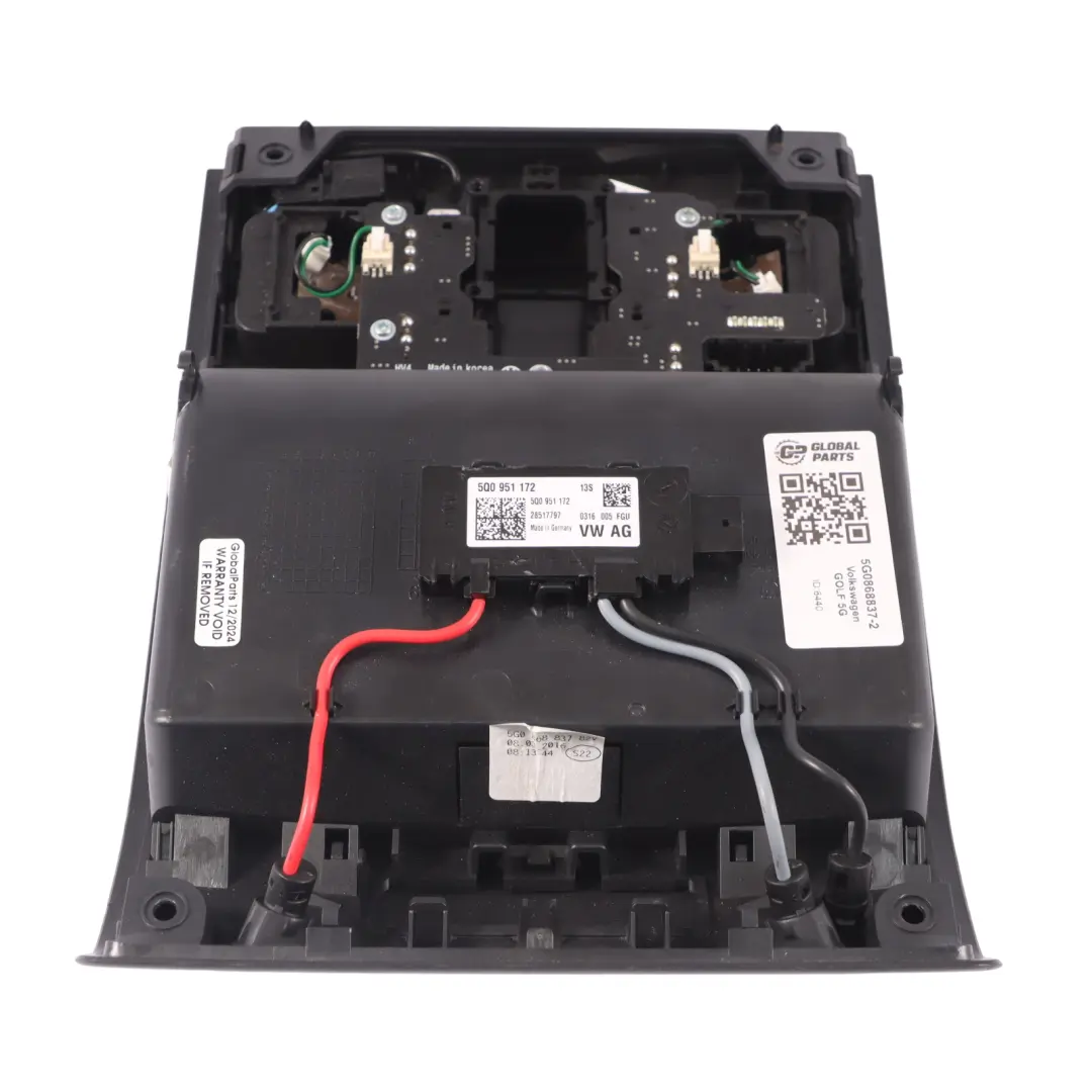 Volkswagen Golf Mk7 Interrupteur d'éclairage de toit lampe avant Noir - SKU 5G0868837-2 - Numéro de pièce 5G0868837