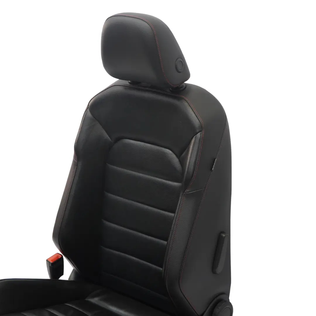 VW Golf 5G Mk7 GTI 5D Sedile Anteriore Sinistro Riscaldato Pelle Nero Rosso - SKU 5G4881805FE-1 - Numero di parte 5G4881805FE