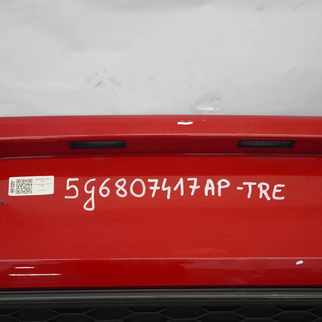 Bumper Rear Trim Panel Covering Tornado Red - Y3D to Volkswagen VW Golf Mk7 with Part number 5G6807417AP Volkswagen VW Golf Mk7 Bumper Rear Trim Panel Covering Tornado Red - Y3D - SKU 5G6807417AP-TRE - Part number 5G6807417AP