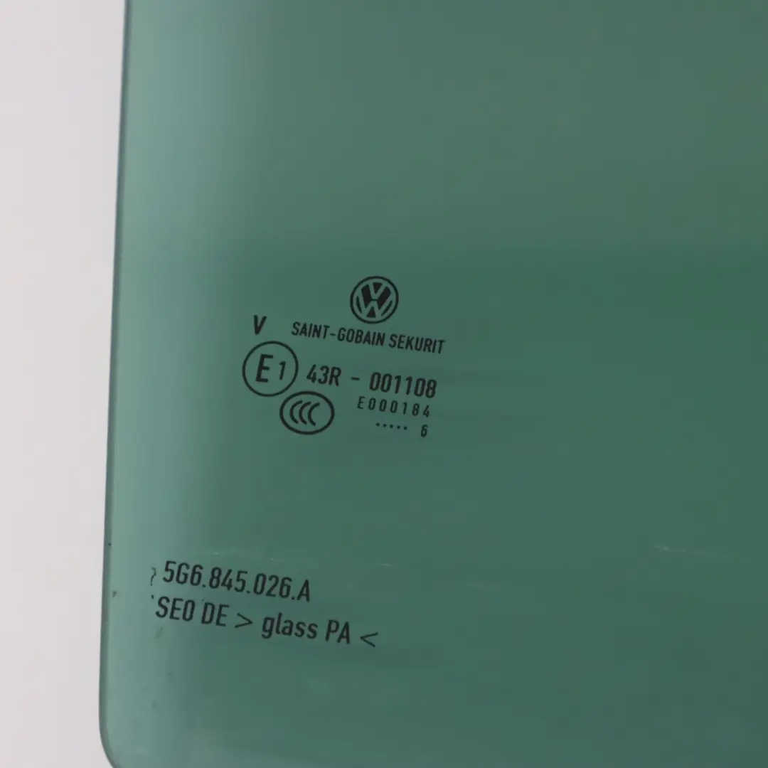 Volkswagen Golf Mk7 5G 5 Porte Vetro Oscurato Posteriore Destro - SKU 5G6845026A - Numero di parte 5G6845026A