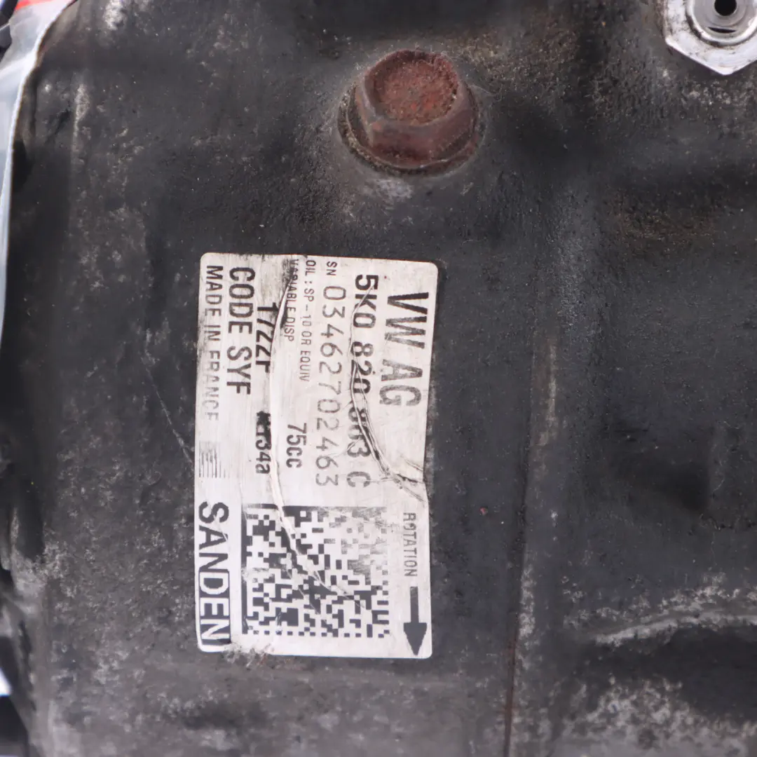Condizionata Pompa Compressore A/C per Volkswagen Polo 6R Aria con numero di parte 5K0820803C Volkswagen Polo 6R Aria Condizionata Pompa Compressore A/C - SKU 5K0820803C - Numero di parte 5K0820803C