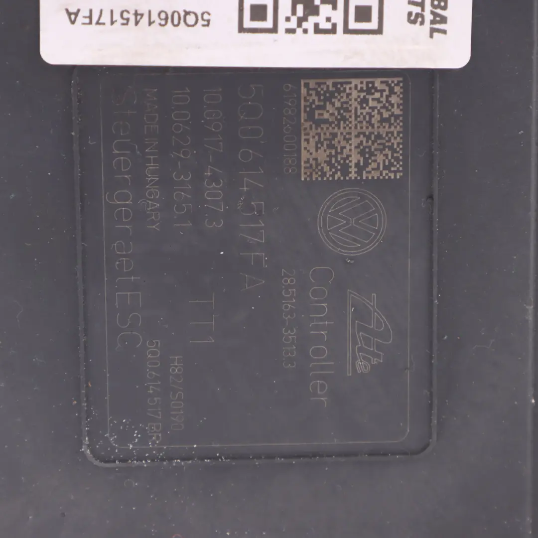 Audi A4 B8 ABS Bomba Modulador Unidad de Control de Freno Hidráulico - SKU 5Q0614517FA - Número de pieza 5Q0614517FA