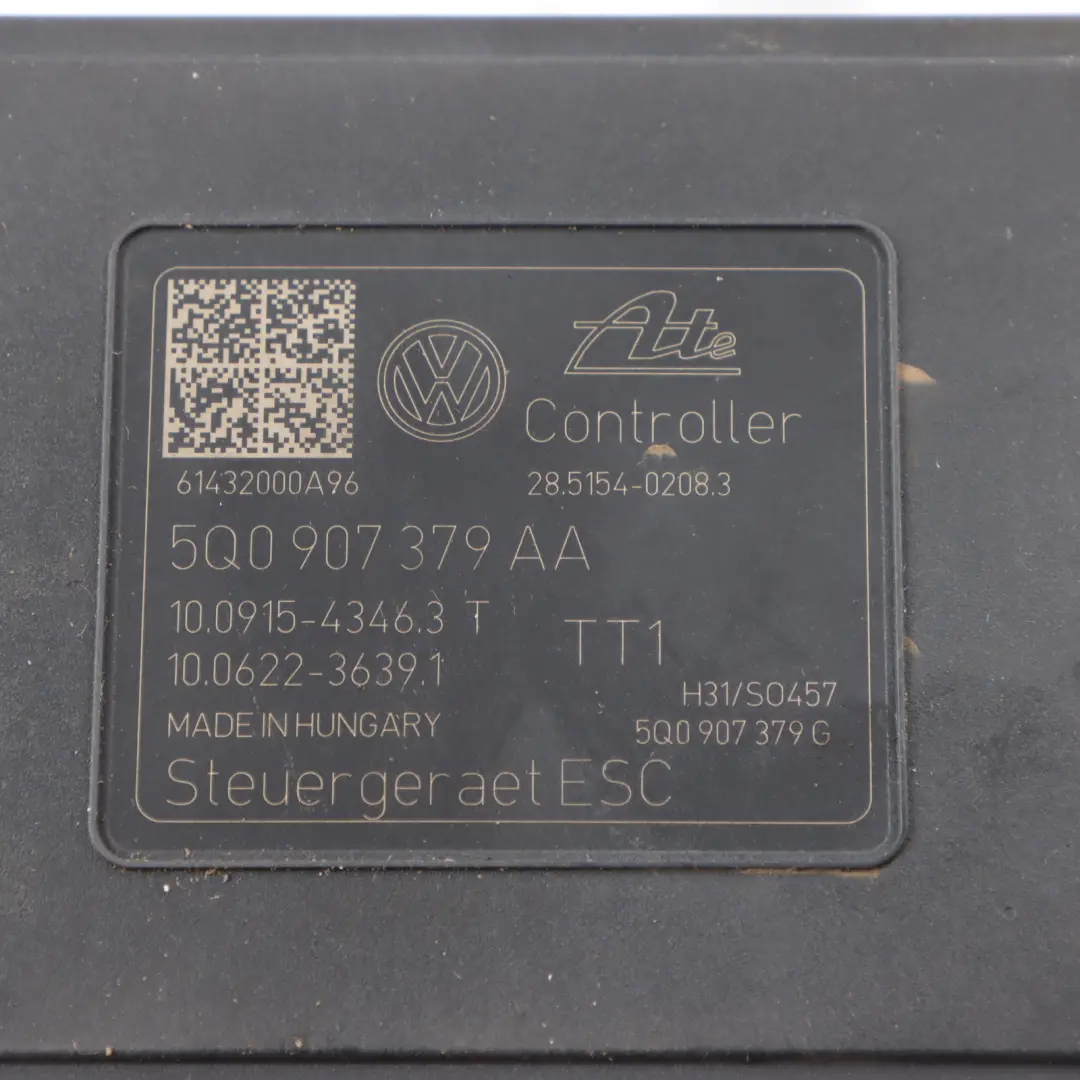 Audi A3 8V ABS Pump Modulator Hydraulic Control Brake Unit - SKU 5Q0907379AA - Part number 5Q0907379AA