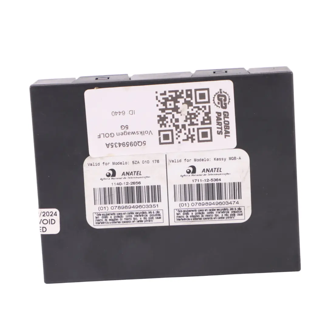 Volkswagen Golf CD1 Keyless Go Module ECU Entry Control Unit - SKU 5Q0959435A - Part number 5Q0959435A