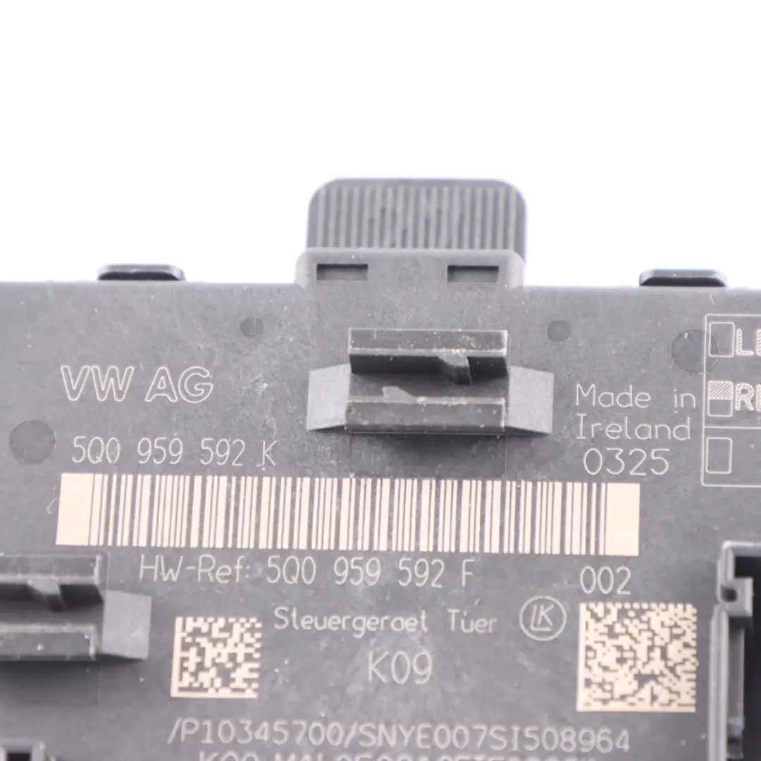 Audi A3 8V Volkswagen Golf 7 Moduł Drzwi ECU Przód Lewy - SKU 5Q0959592F - Numer Części 5Q0959592F