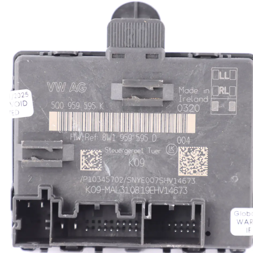 Módulo de Control Puerta Trasera ECU Izquierda Derecha para Audi A3 8V con número de pieza 5Q0959595K Audi A3 8V Módulo de Control Puerta Trasera ECU Izquierda Derecha - SKU 5Q0959595K - Número de pieza 5Q0959595K