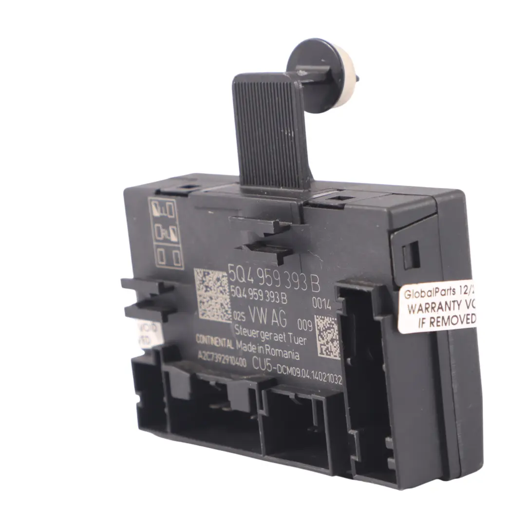 Skoda Octavia 5E Unité du module contrôle porte avant côté conducteur - SKU 5Q4959393B - Numéro de pièce 5Q4959393B