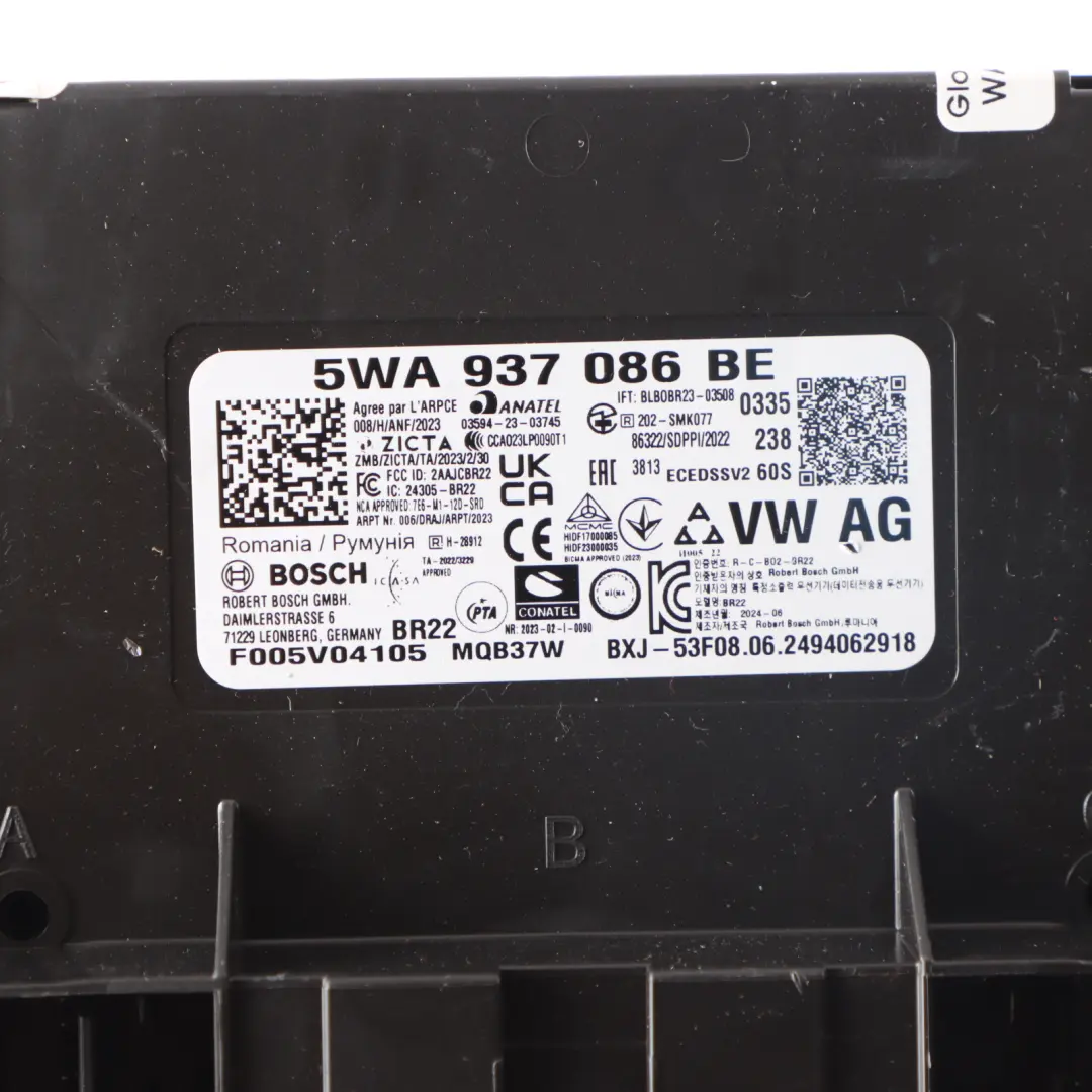 Audi S3 8Y Module BCM Body Control Unit Module ECU - SKU 5WA937086BE - Part number 5WA937086BE