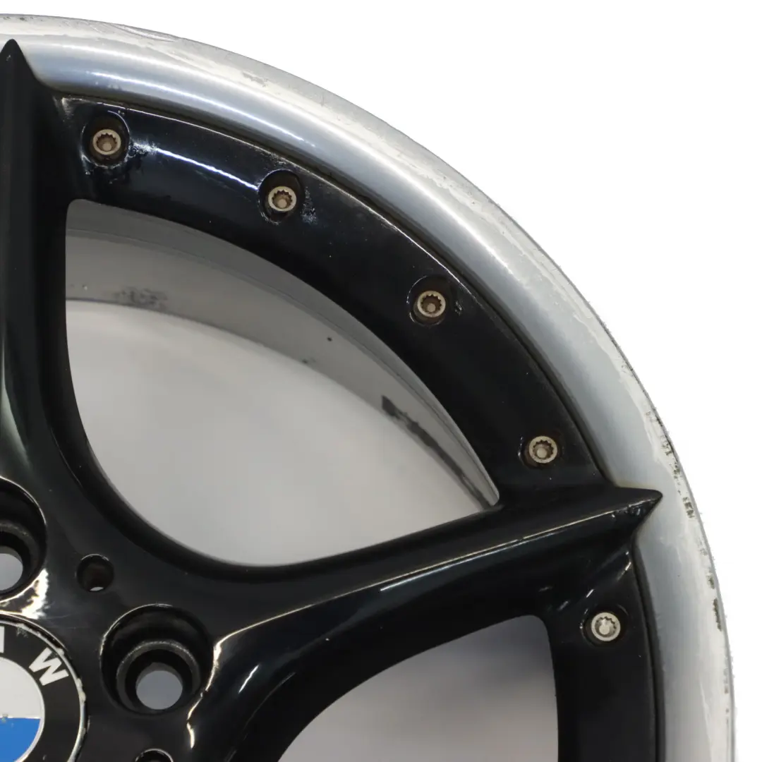 Front Wheel Alloy Rim 18" ET:47 8J Star Spoke 108 to BMW Z4 E85 E86 Black with Part number 6758194 BMW Z4 E85 E86 Black Front Wheel Alloy Rim 18" ET:47 8J Star Spoke 108 - SKU 6758194-3 - Part number 6758194