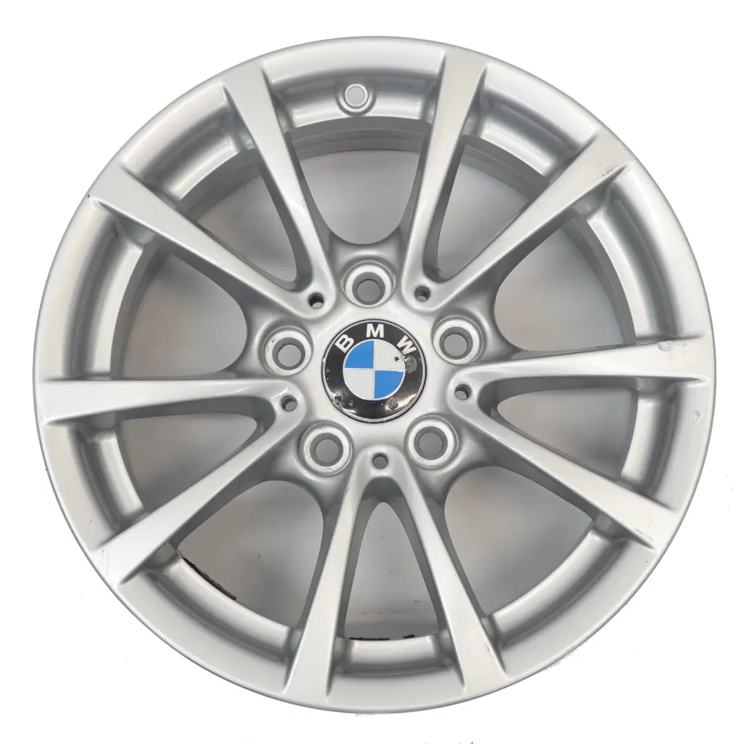 BMW F30 F31 F36 Silver Alloy Wheel Rim 16" 7J ET:31 V-spoke 390 - SKU 6796236-2 - Part number 6796236