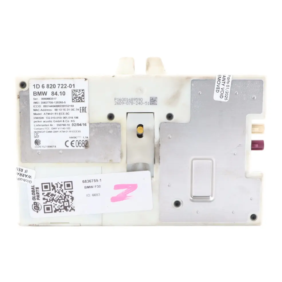 Telephone Module BMW F30 X1 F48 X4 F26 Telematics Control ATM ECE 3G 6820722 to with Part number 6836759 Telephone Module BMW F30 X1 F48 X4 F26 Telematics Control ATM ECE 3G 6820722 - SKU 6836759-1 - Part number 6836759