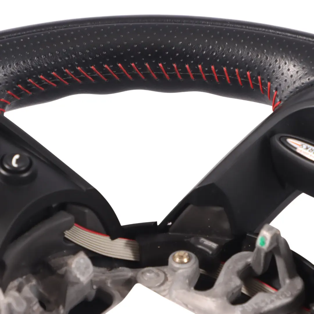 Sport Steering Wheel Mini Cooper S JCW F56 Black Leather Red Threads Paddles - SKU 6996049 - Part number 6996049