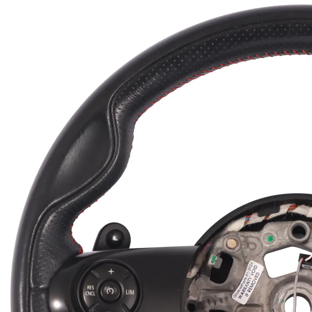 Sport Steering Wheel Mini Cooper S JCW F56 Black Leather Red Threads Paddles - SKU 6996049 - Part number 6996049