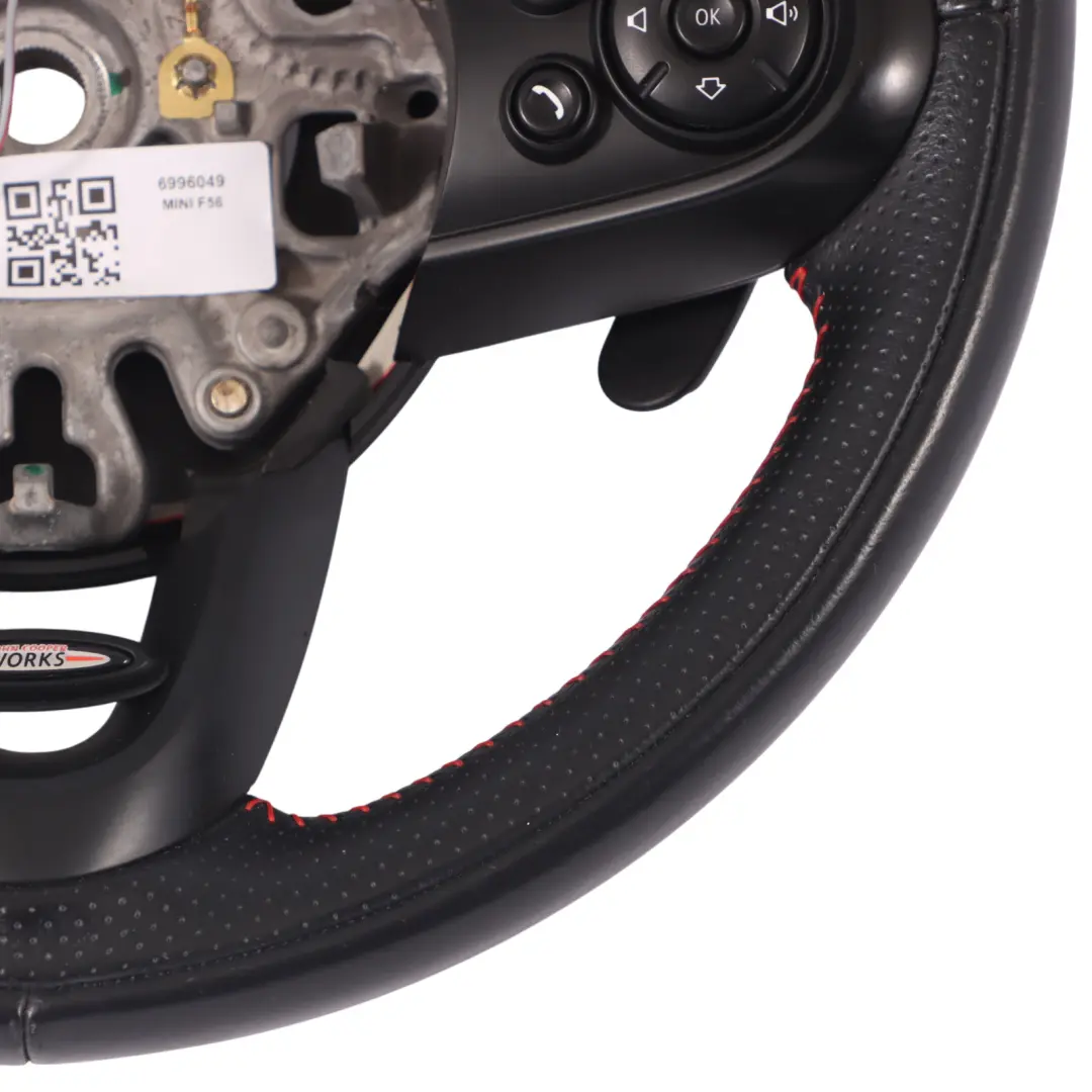 Volante Sportivo Mini Cooper S JCW F54 F55 F56 F57 F60 Pelle Nera con Fili Rossi - SKU 6996049 - Numero di parte 6996049
