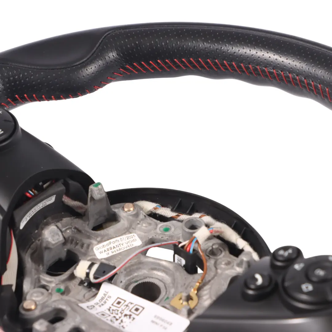 Volante Deportivo Mini Cooper S JCW F55 F56 F60 Cuero Negro Hilos Rojos Levas - SKU 6996049 - Número de pieza 6996049