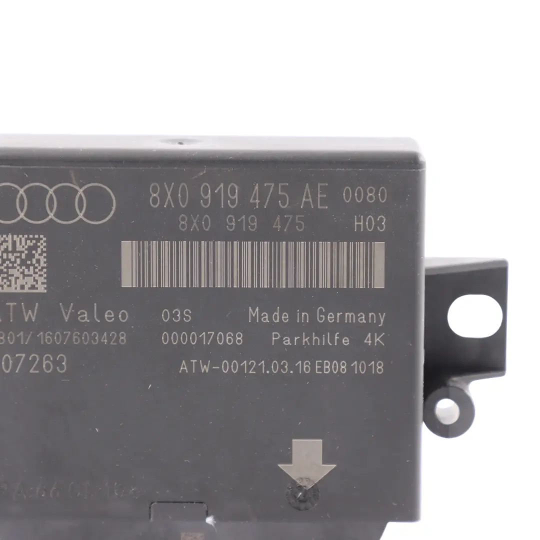 PDC Assistance Parking Distance Control Module Unit ECU to Audi A1 8X with Part number 8X0919475AE Audi A1 8X PDC Assistance Parking Distance Control Module Unit ECU - SKU 8X0919475AE - Part number 8X0919475AE