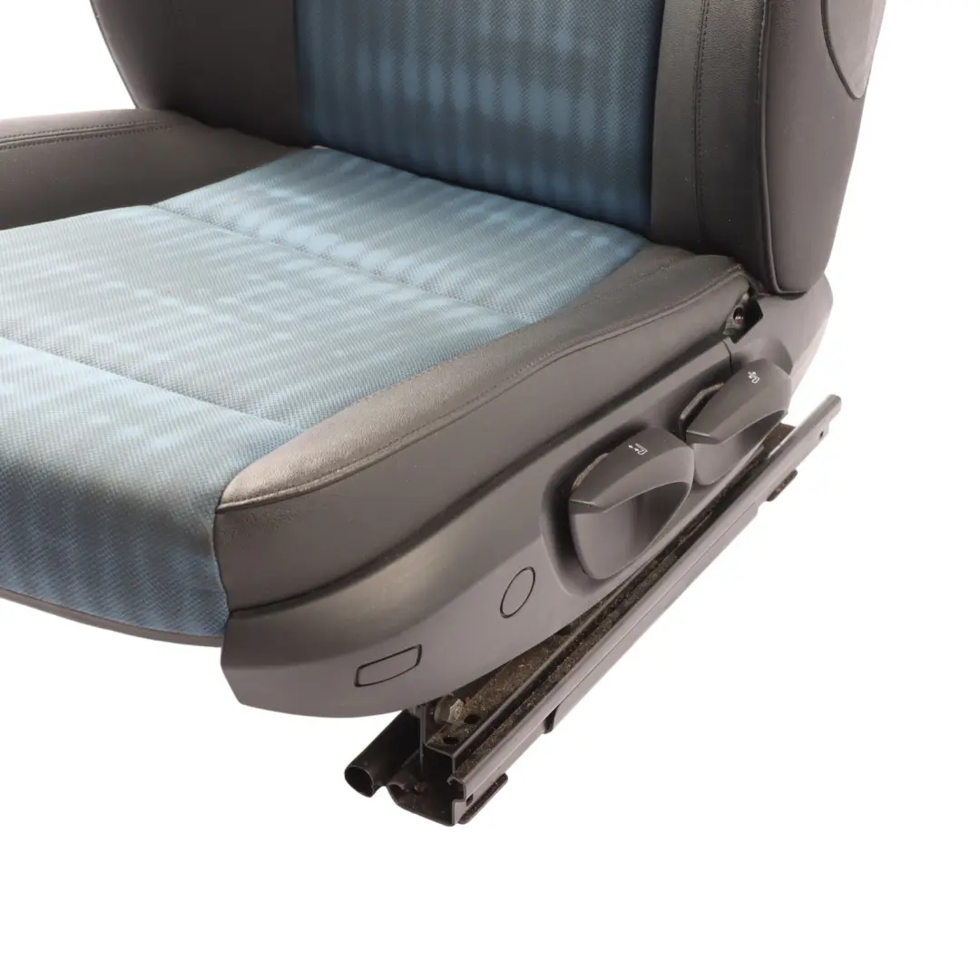 BMW E87 Seat Front Left N/S Imitation Leather Cloth Motion Synsatec Sydney Blue - SKU 7139585-2 - Part number 7139585