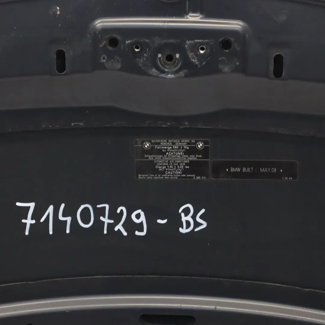 Bonnet Front Hood Black Sapphire Metallic - 475 to BMW E90 E91 with Part number 7140729 BMW E90 E91 Bonnet Front Hood Black Sapphire Metallic - 475 - SKU 7140729-BS - Part number 7140729