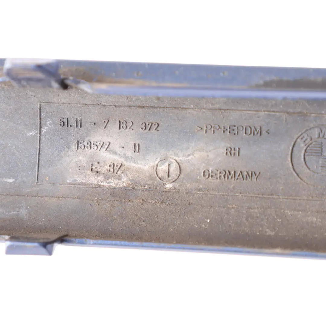  Front Bumper Strip BMW E81 E87 LCI Molding Right O/S Montegoblau Metallic A51 - SKU 7182372-MTB - Part number 7182372