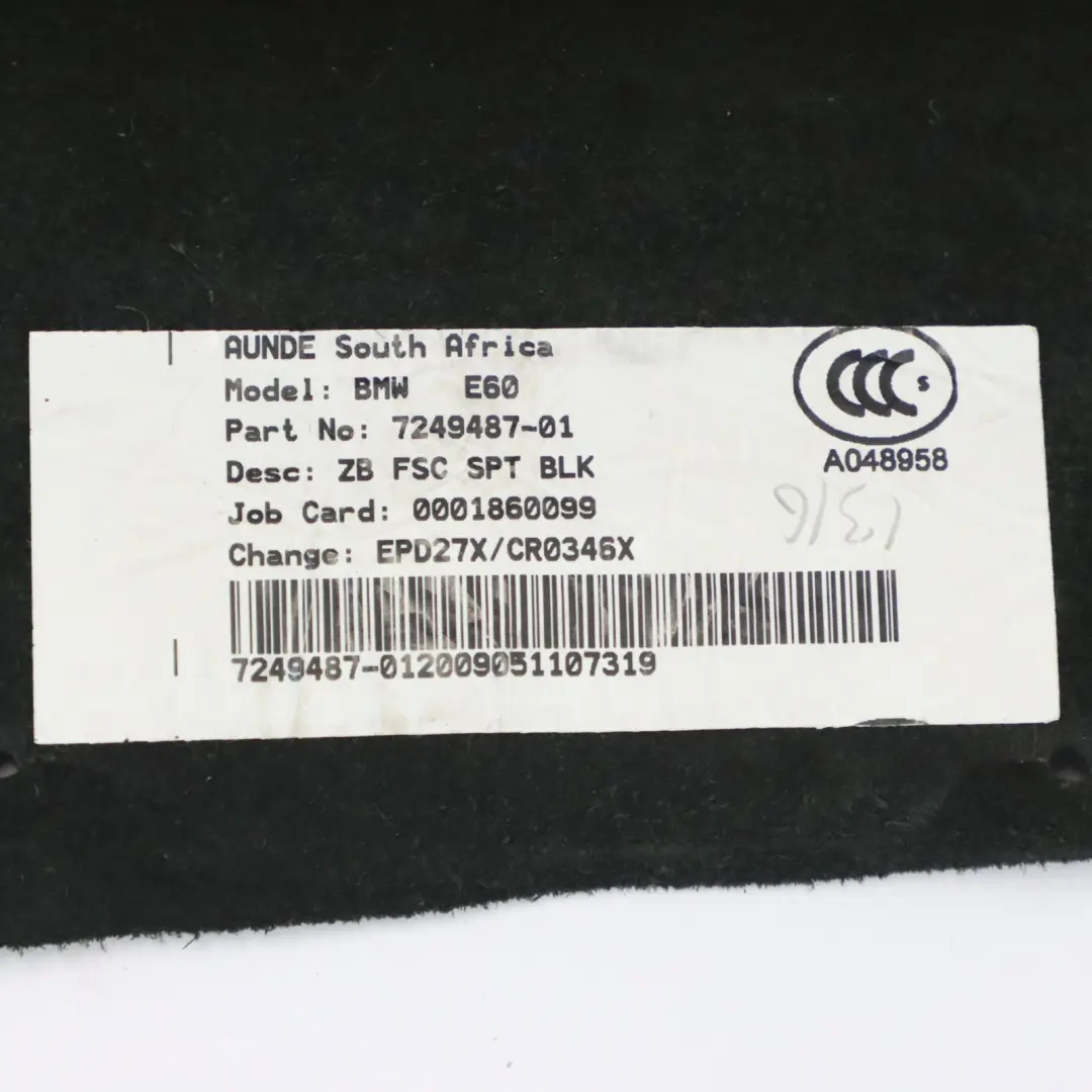  Funda Asiento Delantero BMW E60 E61 Sport Izquierdo Derecho Cuero Dakota Negro - SKU 7249491-6 - Número de pieza 7249491