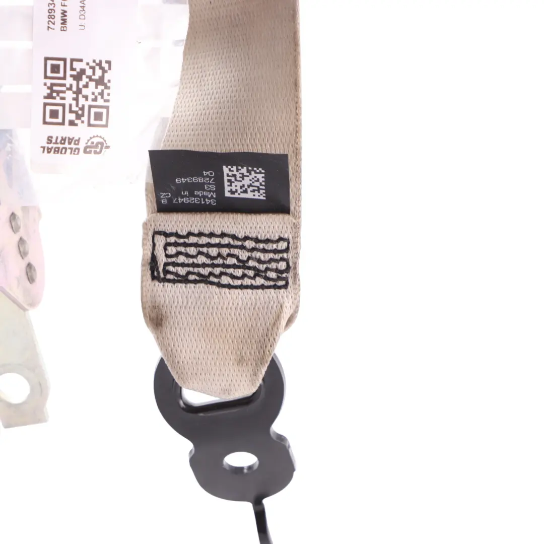 Belt BMW F06 F10 Rear Upper Seatbelt Elfenbein Left Right N/O/S to Seat with Part number 7289349 Seat Belt BMW F06 F10 Rear Upper Seatbelt Elfenbein Left Right N/O/S - SKU 7289349 - Part number 7289349