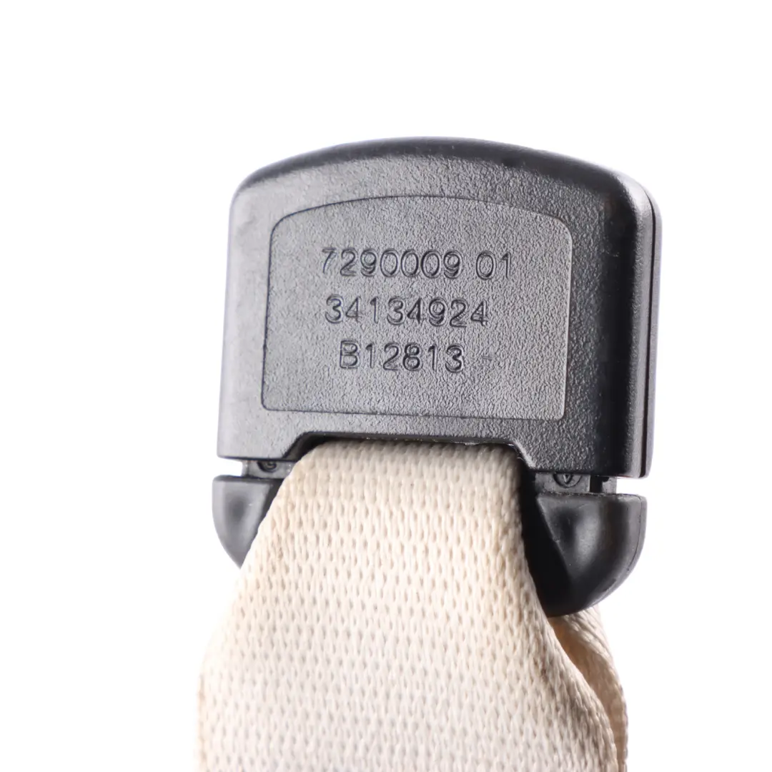 Belt BMW F06 F10 Rear Centre Middle Seatbelt Buckle Elfenbeinweiss to Seat with Part number 7290009 Seat Belt BMW F06 F10 Rear Centre Middle Seatbelt Buckle Elfenbeinweiss - SKU 7290009 - Part number 7290009