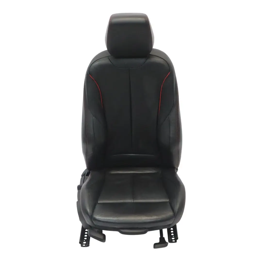 Siège sport avant droit chauffant cuir Dakota Black avec accents rouges pour BMW F20 à propos du numéro de pièce 7295144 BMW F20 Siège sport avant droit chauffant cuir Dakota Black avec accents rouges - SKU 7295144-4 - Numéro de pièce 7295144