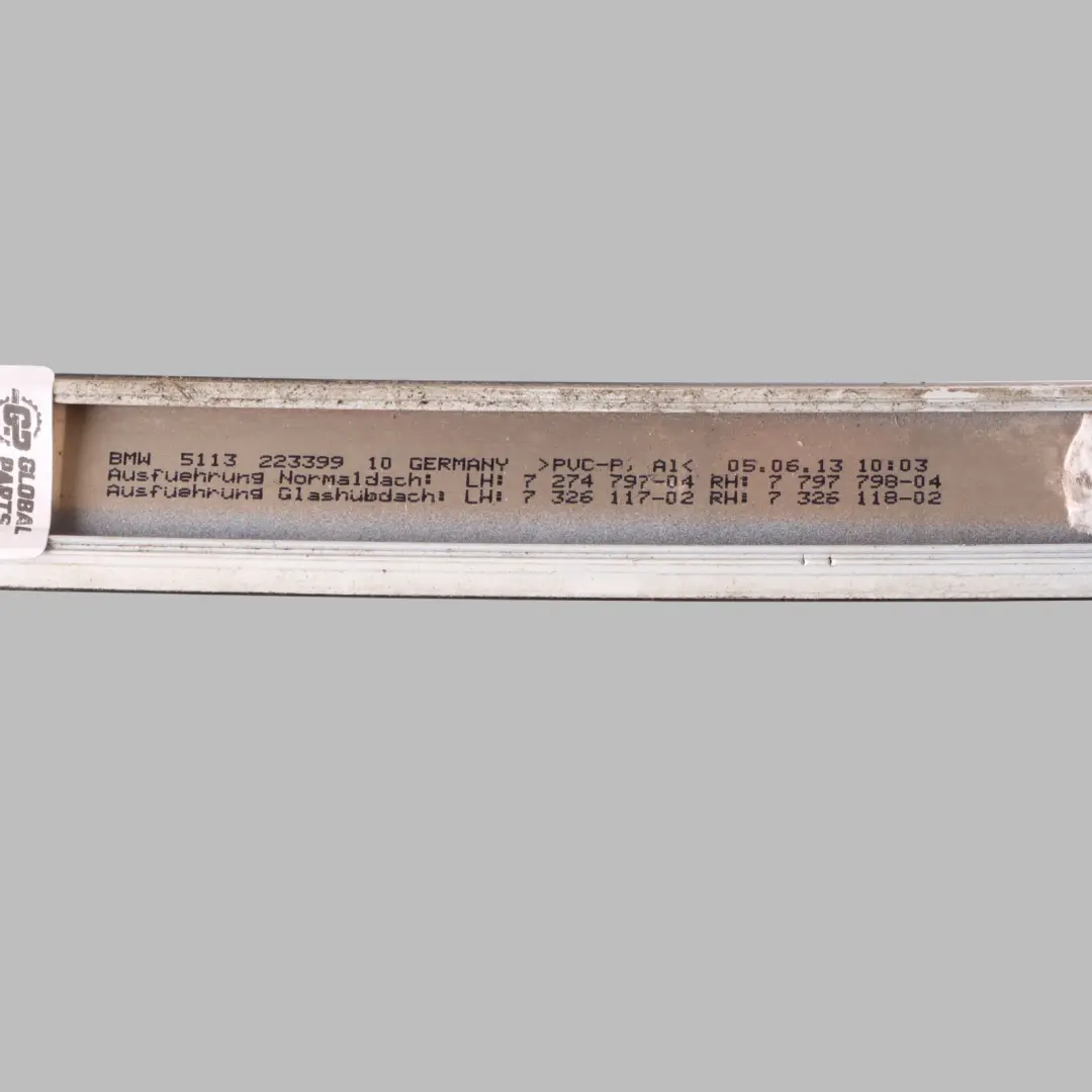  Moulure Toit Droite Pour BMW F06 Garniture Gouttière Alpinweiss Blanc Alpin 300 - SKU 7302974-AW - Numéro de pièce 7302974