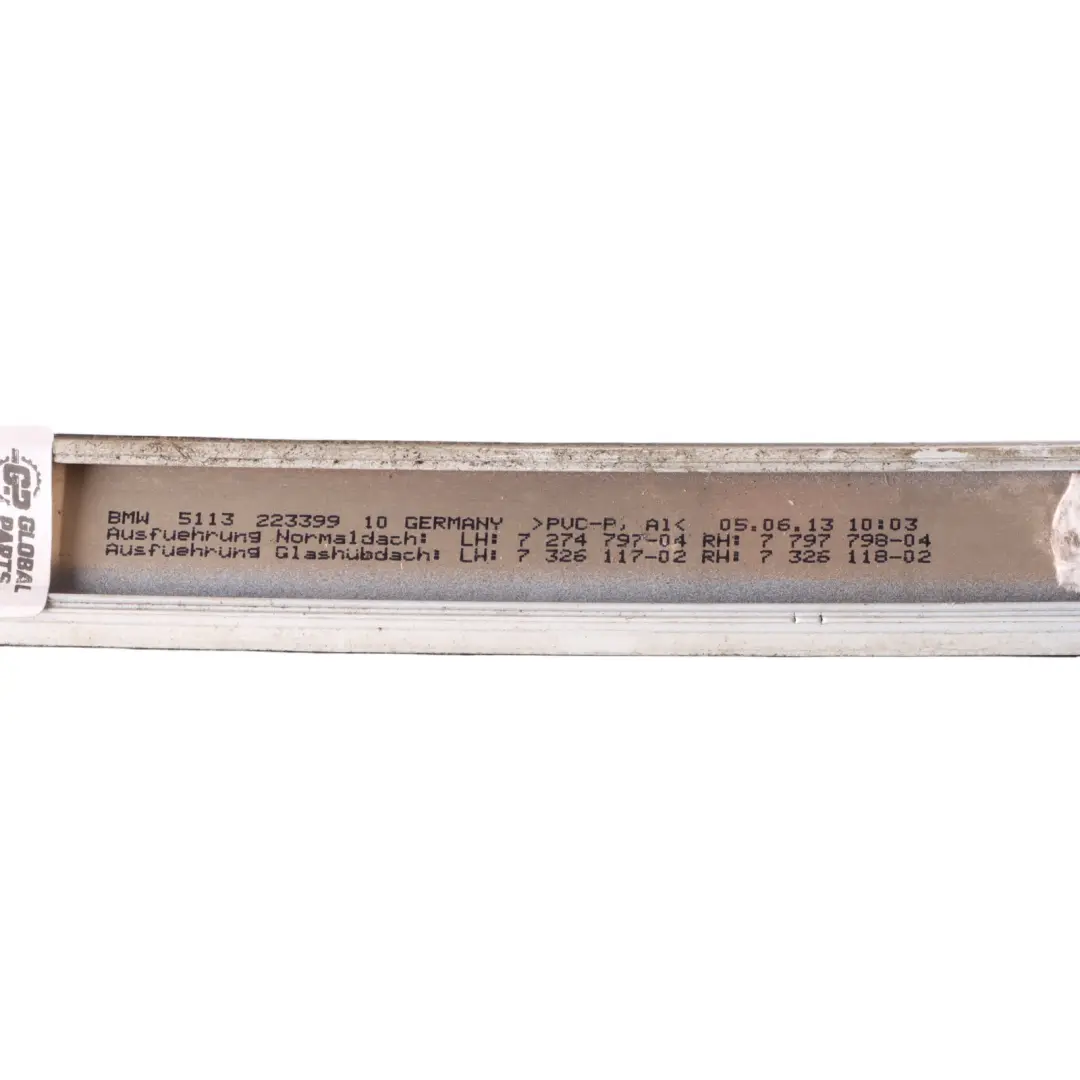 Roof Moulding Railing Gutter Trim Right O/S Alpinweiss Alpine White 300 to BMW F06 with Part number 7302974 BMW F06 Roof Moulding Railing Gutter Trim Right O/S Alpinweiss Alpine White 300 - SKU 7302974-AW - Part number 7302974