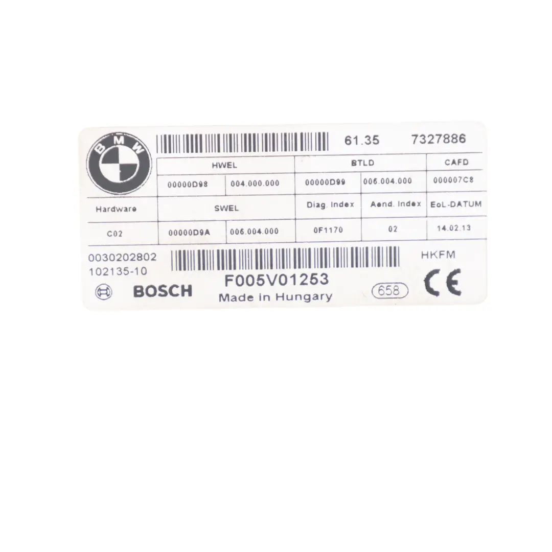 Moduł Sterownik Klapy Bagażnika ECU do BMW F01 F10 o numerze 7327886 BMW F01 F10 Moduł Sterownik Klapy Bagażnika ECU - SKU 7327886 - Numer Części 7327886