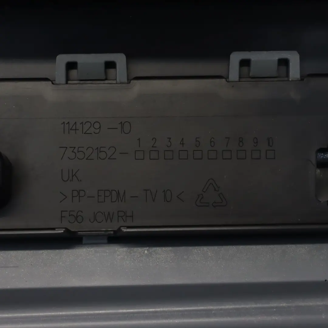 Side Skirt Right O/S JCW Sill Cover Rocker Moonwalk Grey Metallic - B71 to Mini F56 with Part number 7352152 Mini F56 Side Skirt Right O/S JCW Sill Cover Rocker Moonwalk Grey Metallic - B71 - SKU 7352152-MGM - Part number 7352152