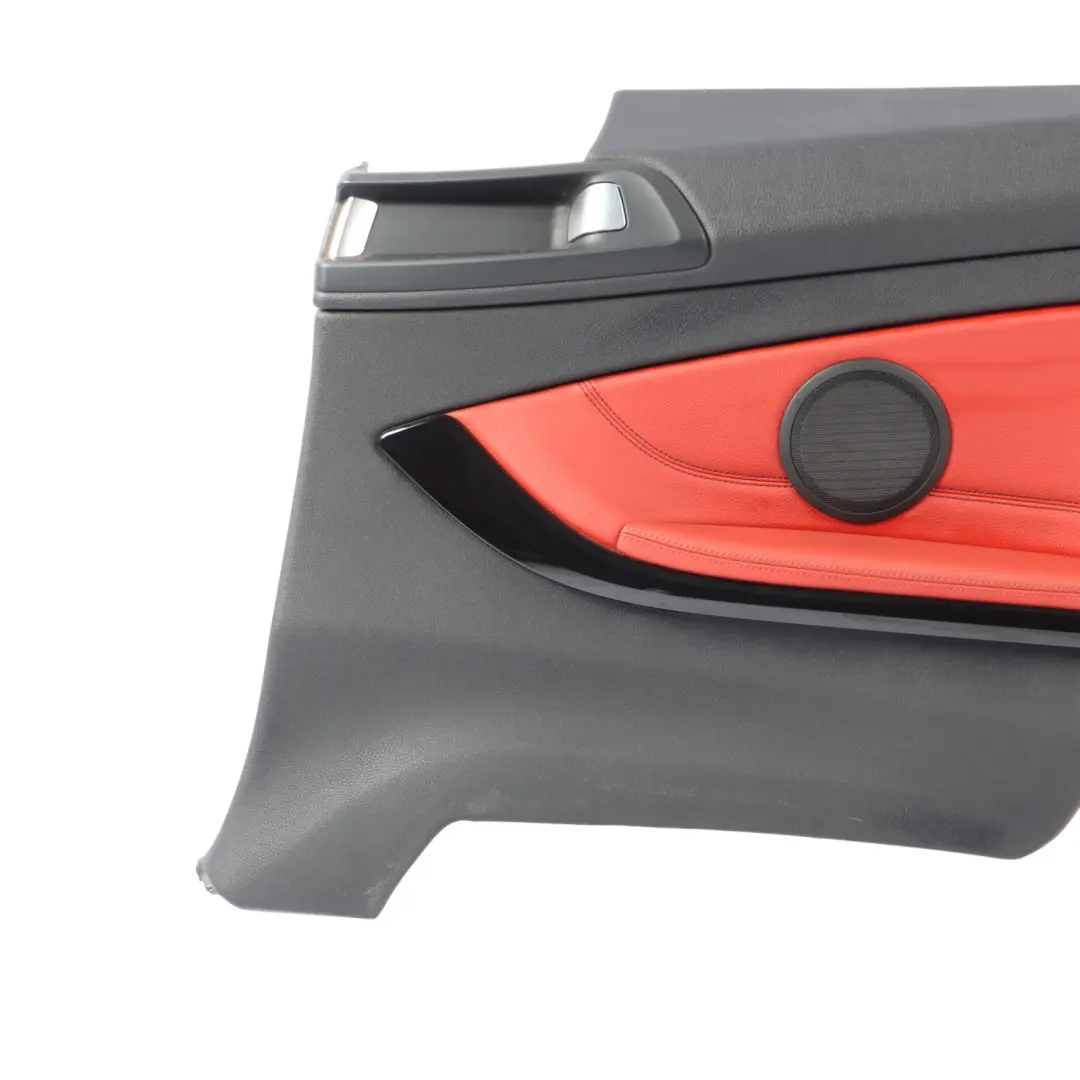 Lateral Trim Panel Rear Right O/S Side Cover Leather Black Red to BMW F32 with Part number 7389674 BMW F32 Lateral Trim Panel Rear Right O/S Side Cover Leather Black Red - SKU 7389674 - Part number 7389674