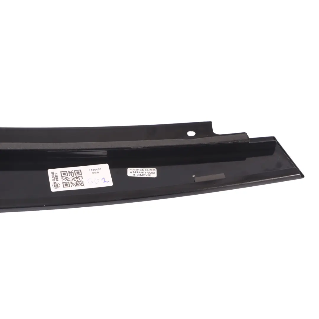 BMW X4 F98 G02 Finisher B-Pillar Esterno Anteriore Destro Porta Nero - SKU 7416490 - Numero di parte 7416490