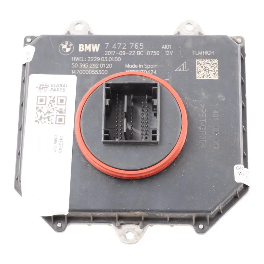 Headlamp LED AHL Adaptive Headlights Control Module FLM 01 to BMW X3 G01 with Part number 7472767 BMW X3 G01 Headlamp LED AHL Adaptive Headlights Control Module FLM 01 - SKU 7472765 - Part number 7472767