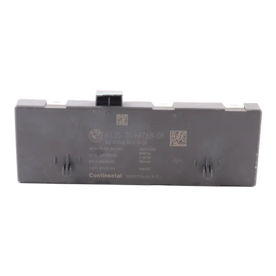 Control Unit Tailgate Boot Trunk Function Module Control Unit to BMW G32 GT with Part number 7498768 BMW G32 GT Control Unit Tailgate Boot Trunk Function Module Control Unit - SKU 7498768-1 - Part number 7498768