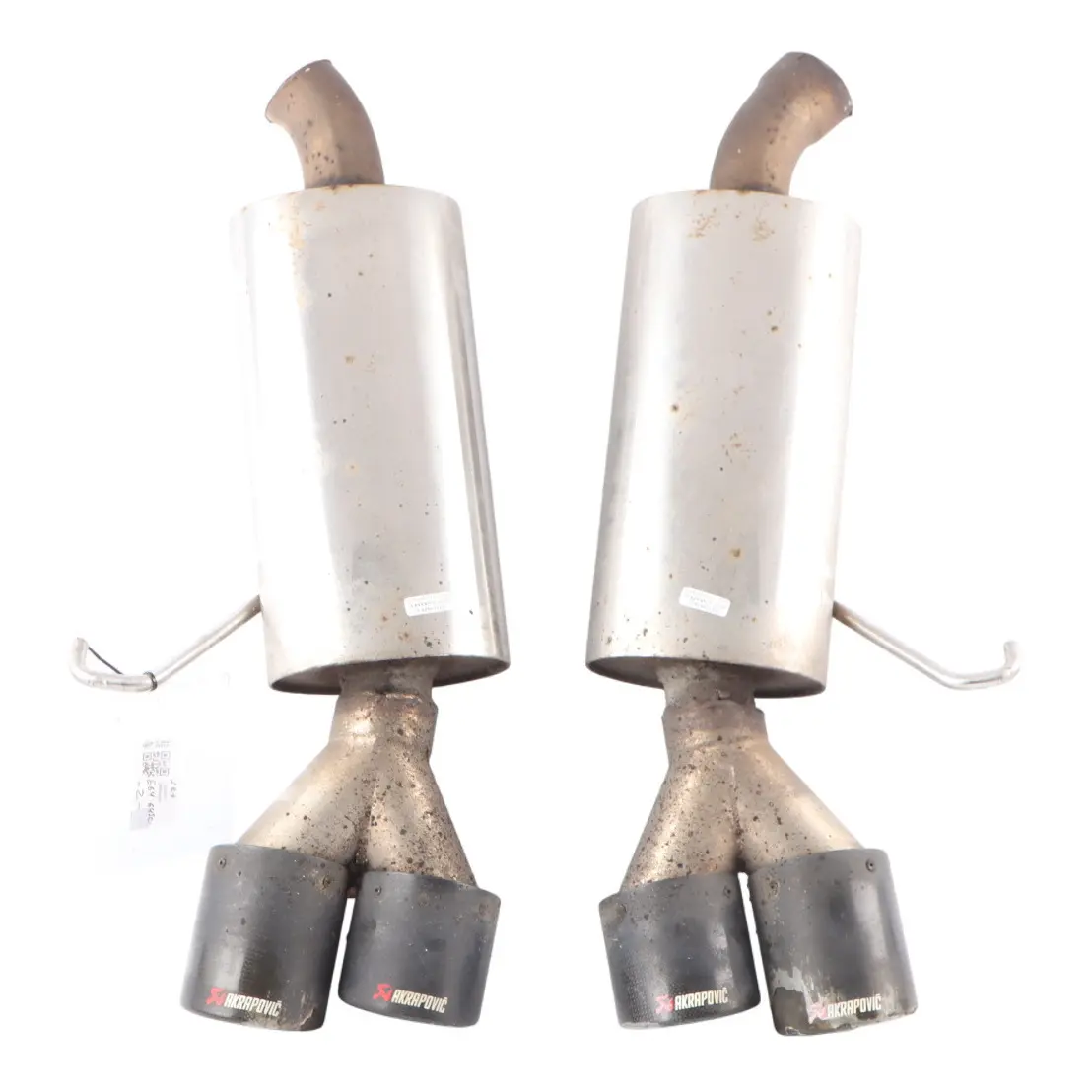 BMW E63 E64 645Ci Exhaust Rear Silencer Set Back Box Muffler Akrapovic Tips