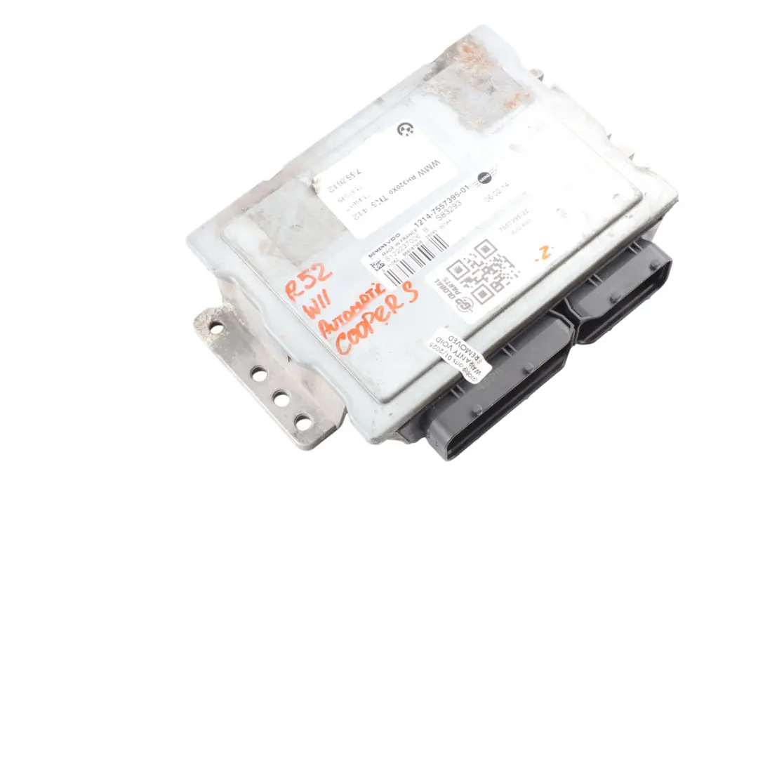 Mini Cooper S R52 R53 W11 170HP Engine Control Unit Module ECU Automatic - SKU 7557395-22 - Part number 7557395