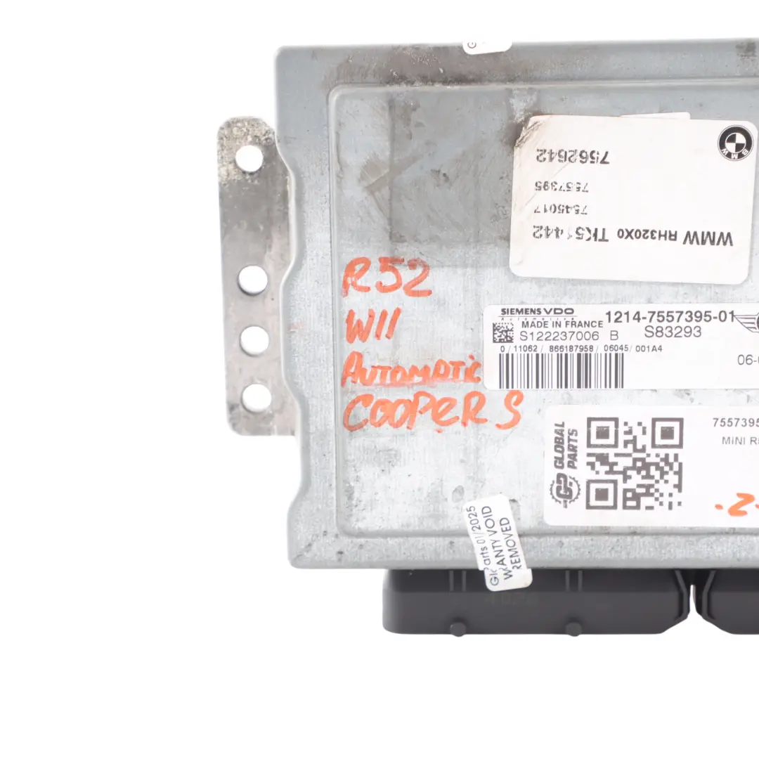170HP Engine Control Unit Module ECU Automatic to Mini Cooper S R52 R53 W11 with Part number 7557395 Mini Cooper S R52 R53 W11 170HP Engine Control Unit Module ECU Automatic - SKU 7557395-22 - Part number 7557395