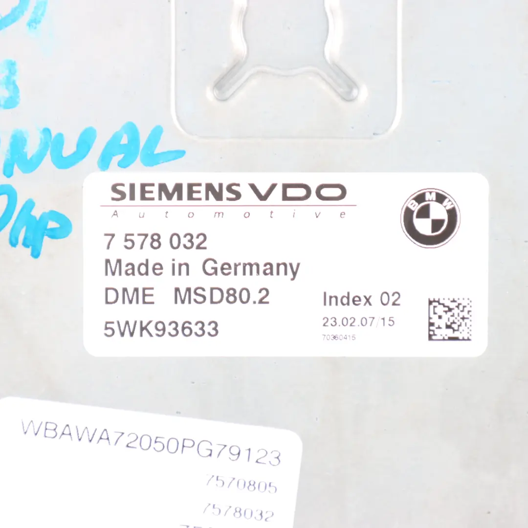 N43 320i 170HP Engine ECU DME Kit CAS3 + Key Manual to BMW E90 E91 with Part number 7578032 BMW E90 E91 N43 320i 170HP Engine ECU DME Kit CAS3 + Key Manual - SKU 7578032-2 - Part number 7578032