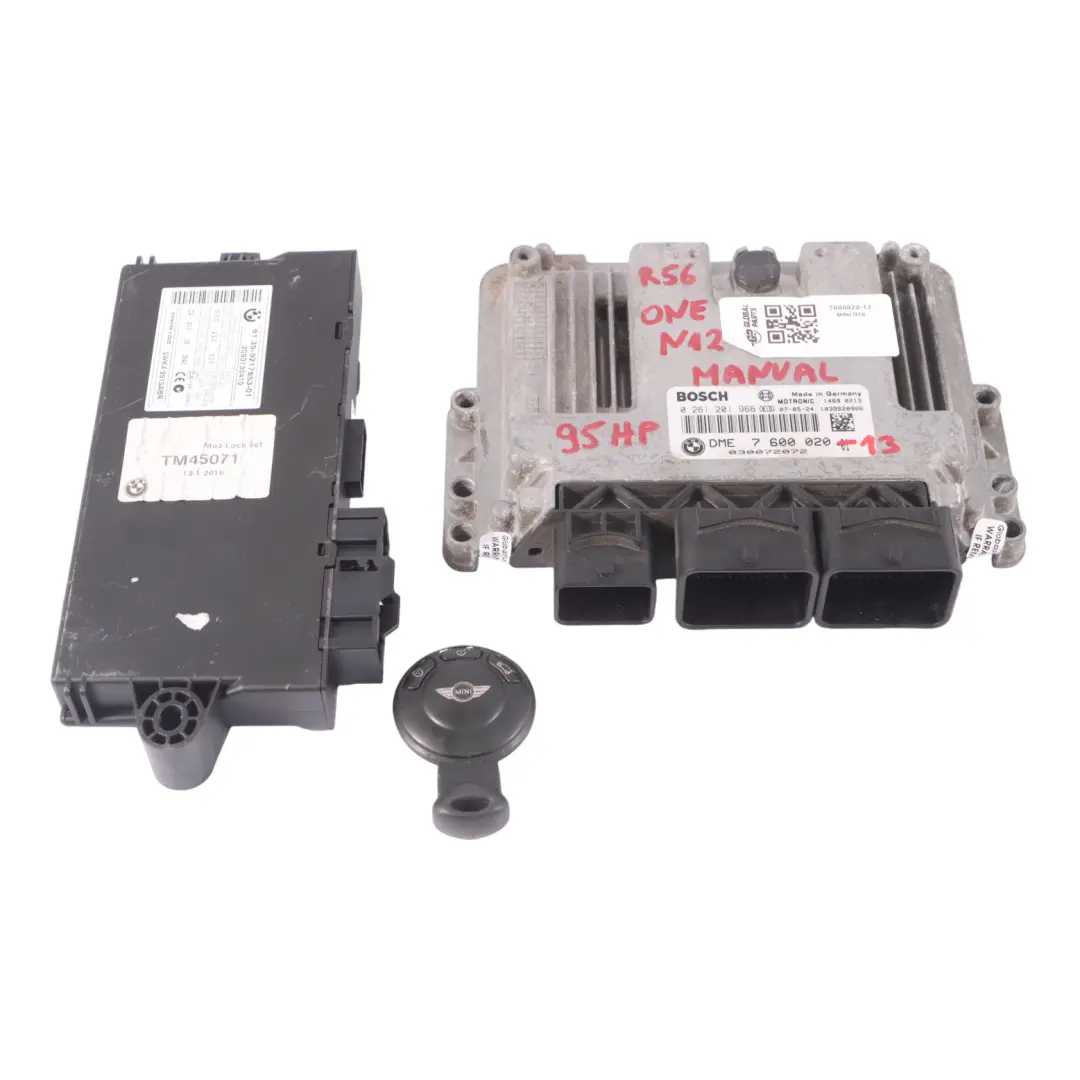 Mini One R56 N12 1.4 95HP Engine ECU DME Kit CAS3 + Key Manual - SKU 7600020-13 - Part number 7600020