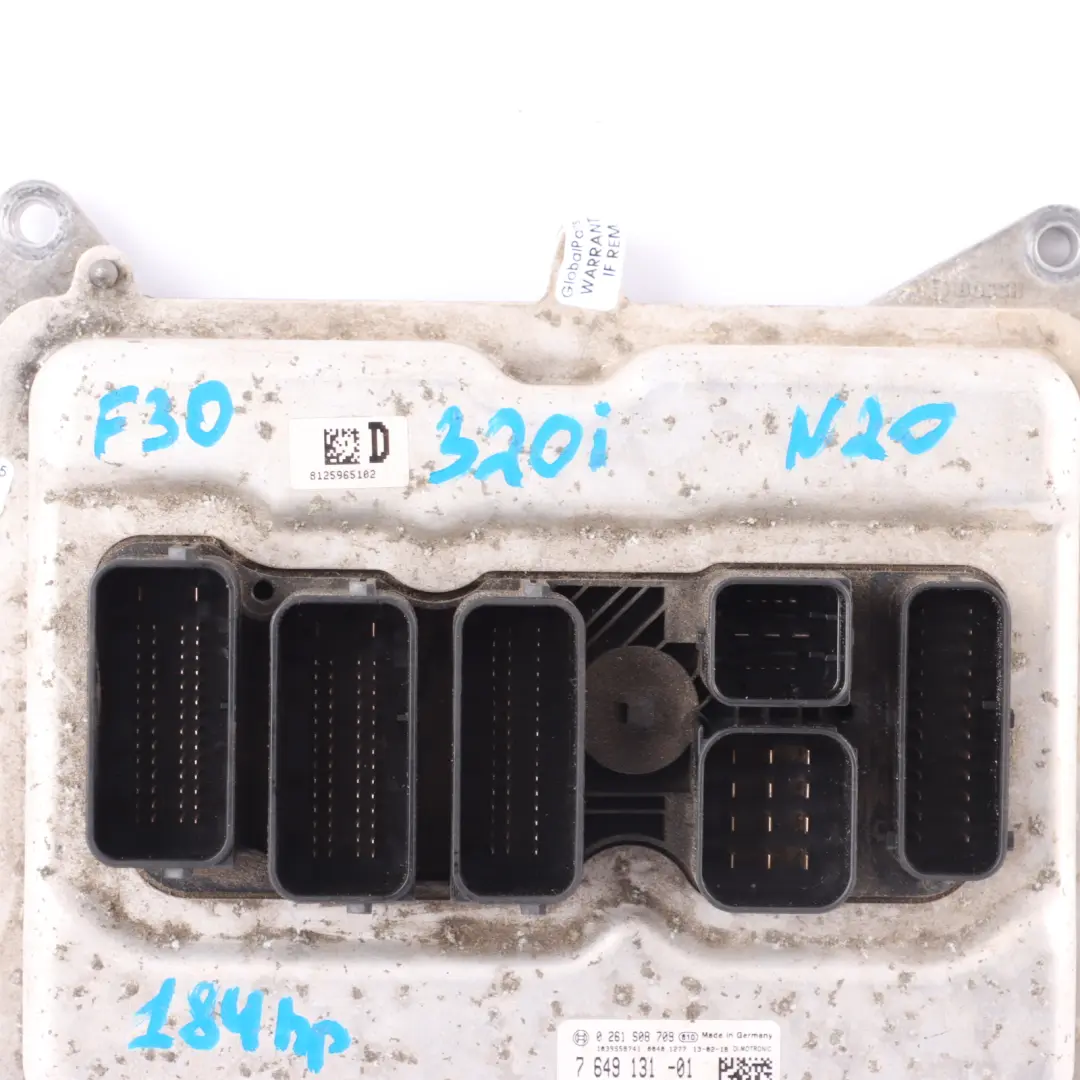 BMW F30 F31 320i N20 184HP Engine Control Unit ECU DME Manual - SKU 7649131-4 - Part number 7649131