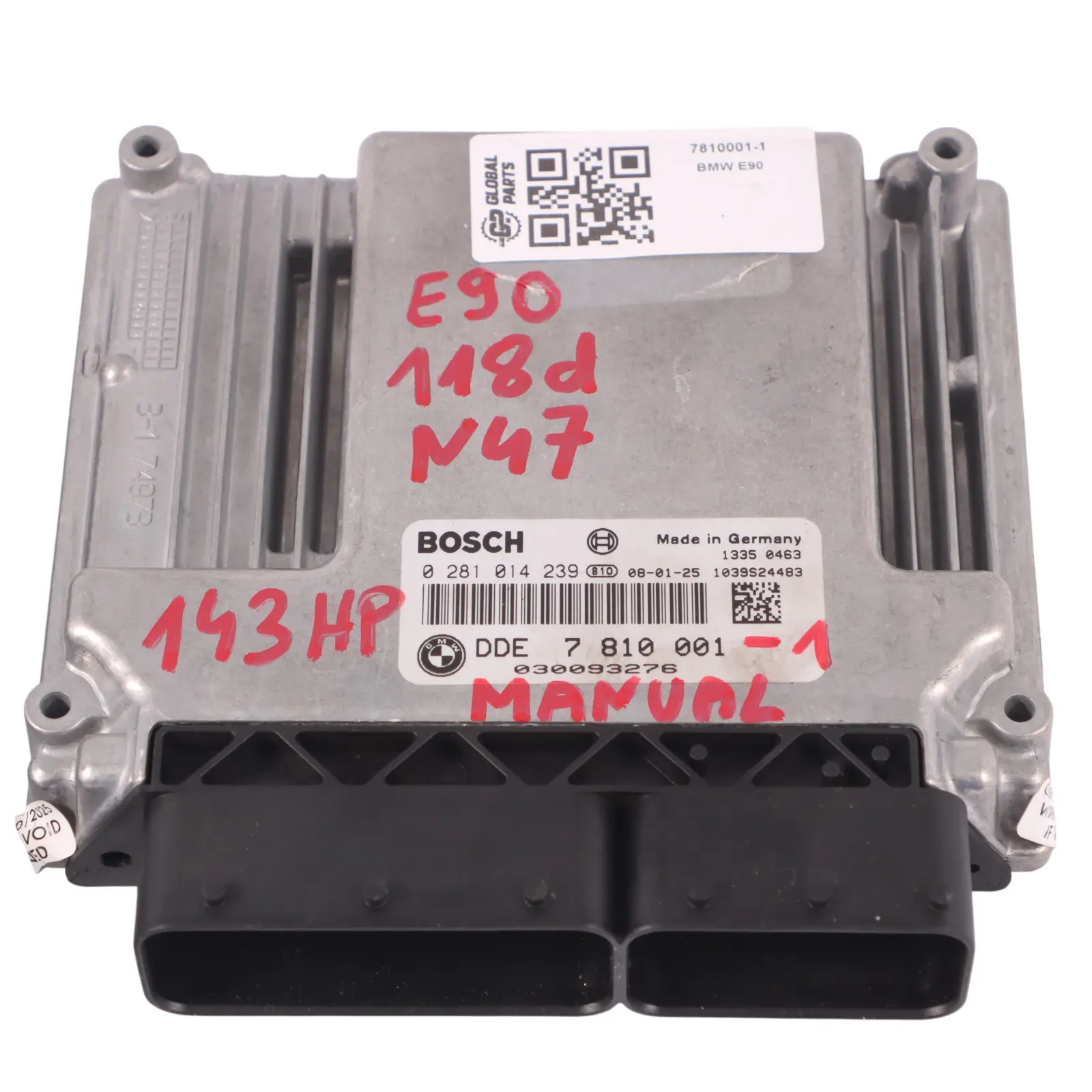 BMW E81 E87 LCI E90 118d 318d N47 143HP Diesel ECU KIT DDE 7810001 CAS3 Schlüss