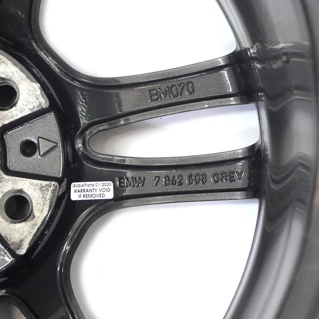 Grey Rear Alloy Wheel Rim 18" 8,5J ET:52 M Double Spoke 261 to BMW E81 E87 with Part number 7842608 BMW E81 E87 Grey Rear Alloy Wheel Rim 18" 8,5J ET:52 M Double Spoke 261 - SKU 7842608-4 - Part number 7842608