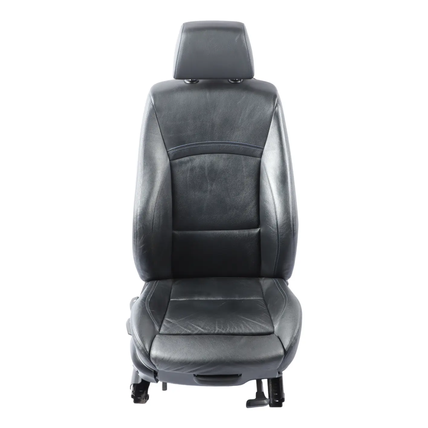 BMW E90 E91 LCI Front Seat Right O/S M Sport Black Leather Dakota Blue Stitching