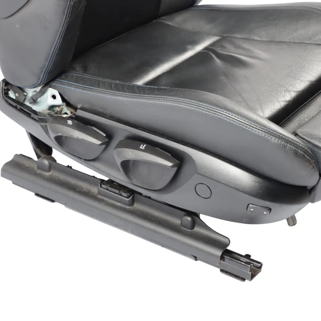 Front Seat Right O/S M Sport Black Leather Dakota Blue Stitching to BMW E90 E91 LCI with Part number 7843514 BMW E90 E91 LCI Front Seat Right O/S M Sport Black Leather Dakota Blue Stitching - SKU 7843514-2 - Part number 7843514
