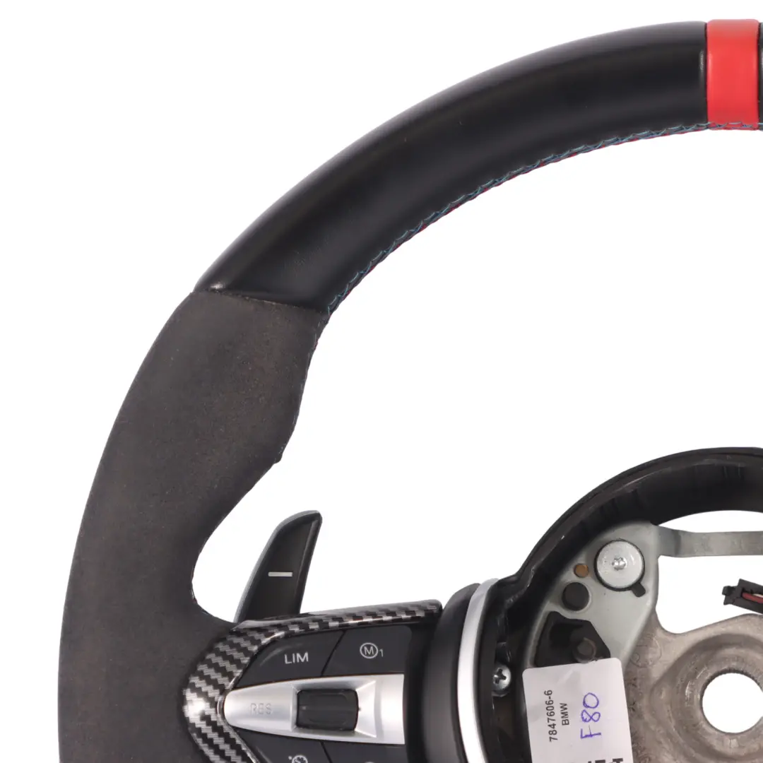  Steering Wheel BMW F80 M3 F82 M4 Black Leather Alcantara M Sport Paddle Shift - SKU 7847606-6 - Part number 7847606